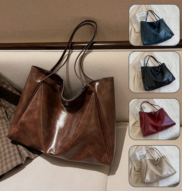 Winter Japanese And Korean Large Capacity Soft Leather Shoulder Bag