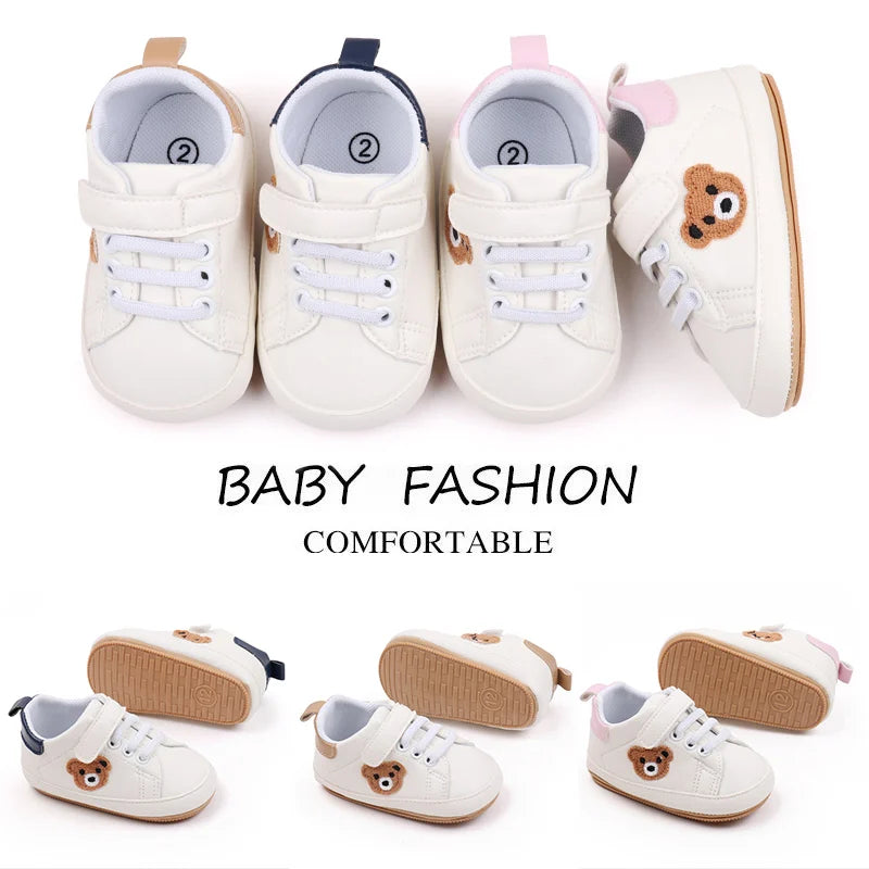 Cute Bear Sneaker Spring and Autumn Style High Quality PU Baby Shoes