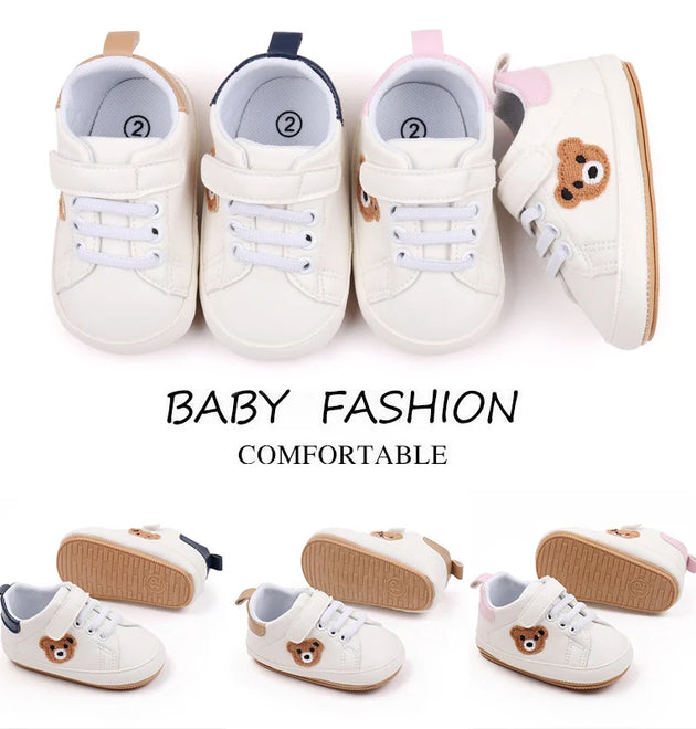 Cute Bear Sneaker Spring and Autumn Style High Quality PU Baby Shoes