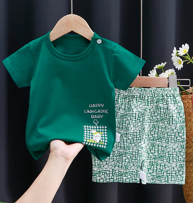 Kids Clothes Set Baby Boy/Girl T-Shirt + Shorts Summer Clothing Cotton Cartoon Casual Boys Tracksuit Children Baby Clothes Set