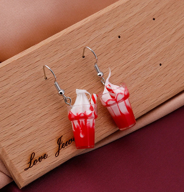 Creative 3D Resin Ice Cream Drop Earrings Cute Candy Color Kid Earrings