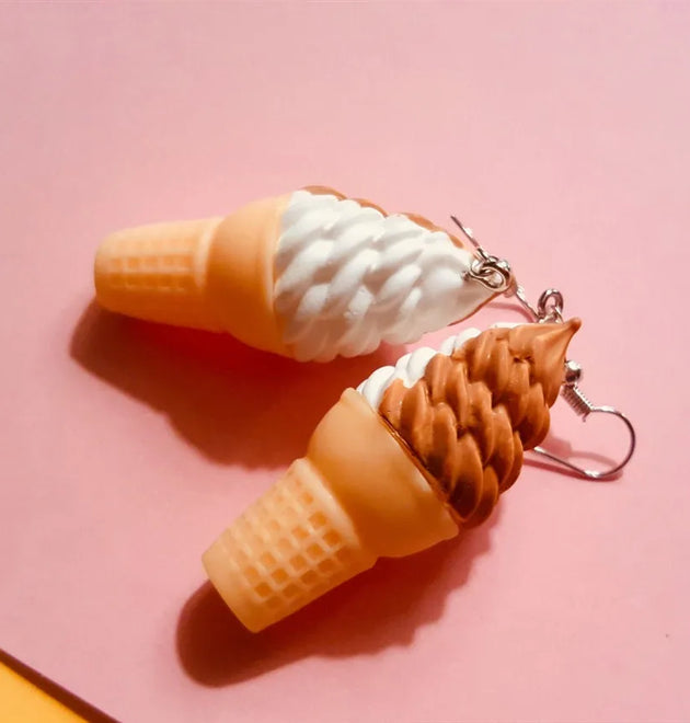 Creative Ice Cream Woman Earrings Resin Cute Handmade Earrings