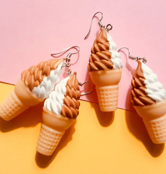 Creative Ice Cream Woman Earrings Resin Cute Handmade Earrings