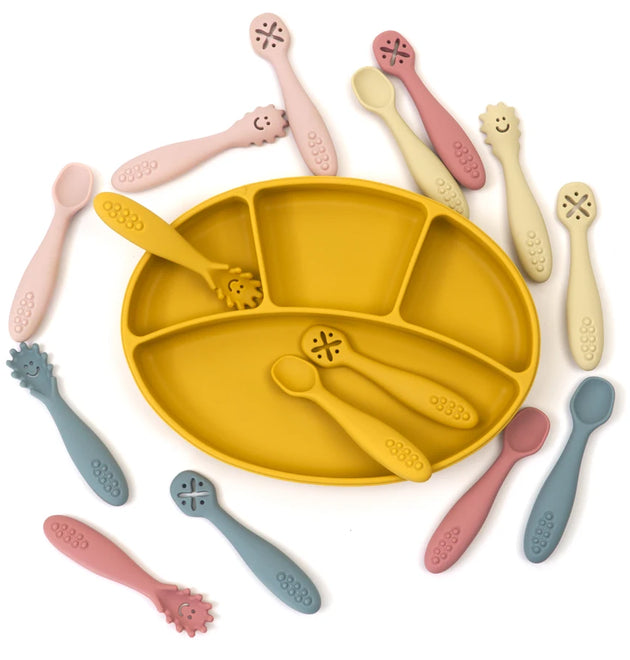 3PCS Cute Baby Learning Spoons Utensils Set Newborn Feeding Spoon Set