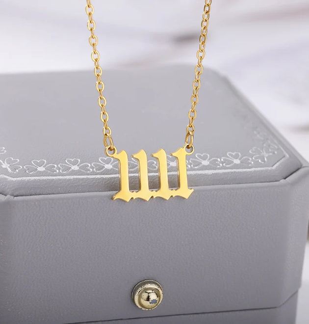 Gold Color Stainless Steel 11:11 Necklace Pendant Jewelry Girlfriend Birthday Gift