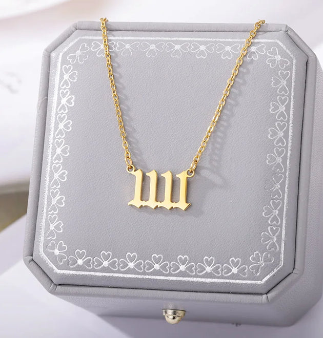 Gold Color Stainless Steel 11:11 Necklace Pendant Jewelry Girlfriend Birthday Gift