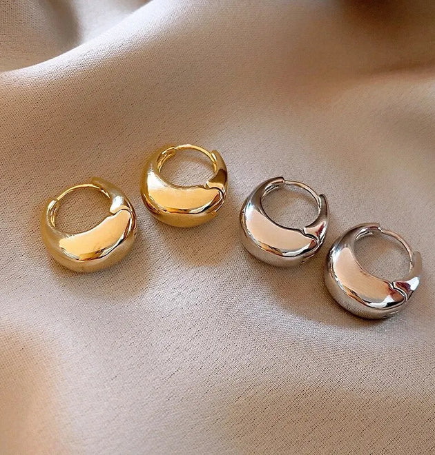 Punk Oval Hoop Earrings Metallic Geometric Ear Buckle Minimalist Style U-shaped Ear Buckle Daily Life Earring Accessories