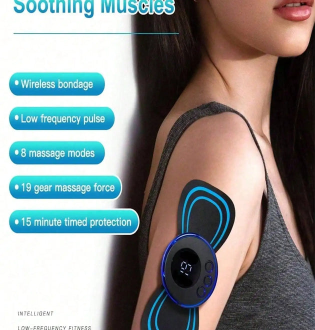 LCD Display EMS Neck Electric Massager Cervical Neck Back Patch 8 Mode Pulse Muscle Stimulator