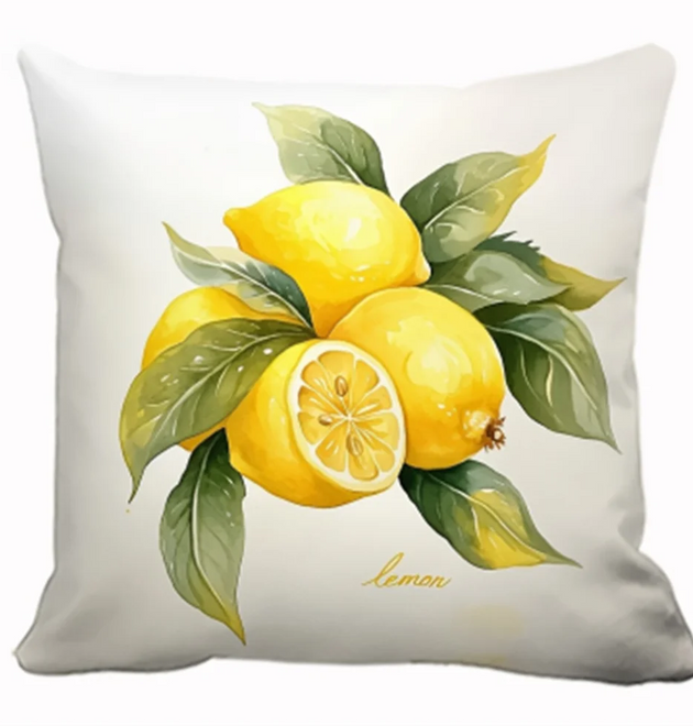 1 piece of rustic lemon print pillow cushion cover