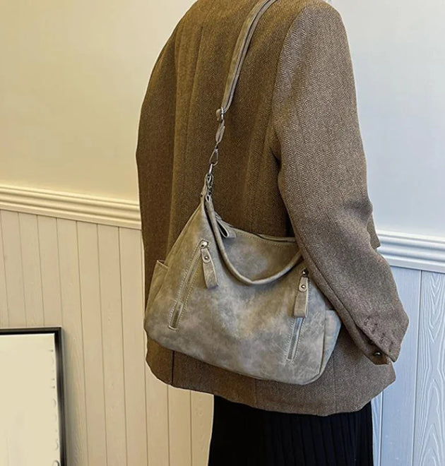 Designer Leather Female Side Bags Retro Shoulder Bag for Women Handbag Casual Ladies Large Capacity Tote Bag