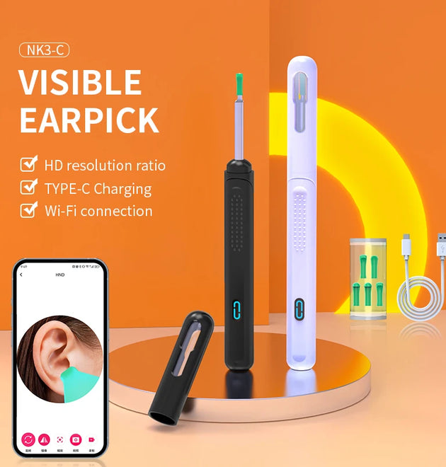 Visual Ear Cleaner with Camera LED Lights 4.0mm Lens Ear Wax Removal Tool Take Video HD Earpick Gifts