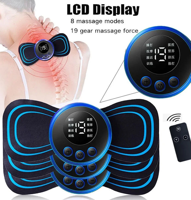 8 Modes 19 Gears Electric Pulse Neck Massager Cervical Back Muscle Pain Relief Tool