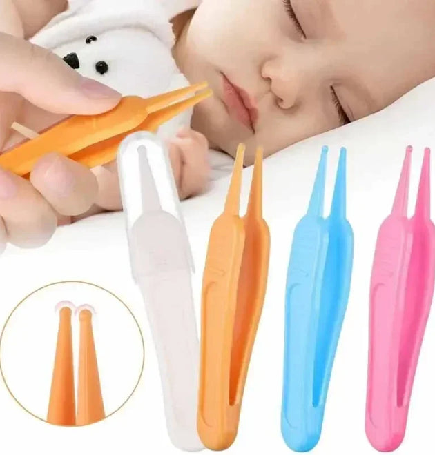 Tweezers Cleaning Forceps Baby Plastic Tweezers Nose Cleaner Tool Toddler Nasal Cavity Care Supplies Baby Essentials Kids Safety