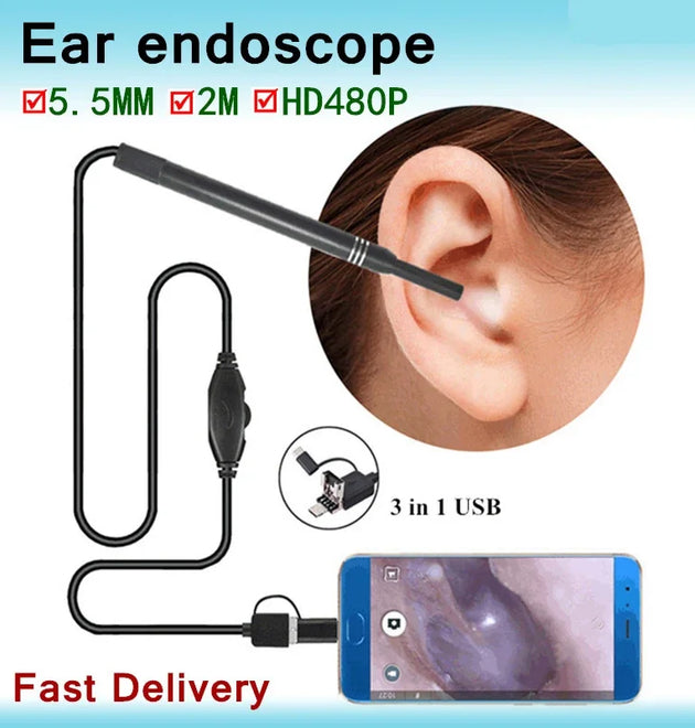 USB HD Mini Camera Electronic Ear Spoon Endoscope Cleaner Earwax Removal Cleaning Tool Intelligent Visual Ear Picking Spoon