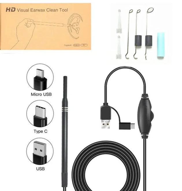 USB HD Mini Camera Electronic Ear Spoon Endoscope Cleaner Earwax Removal Cleaning Tool Intelligent Visual Ear Picking Spoon