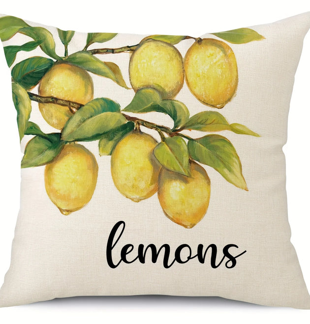 1Pcs Lemon Tree Print Sofa Throw Pillow Covers  Zipper Closure