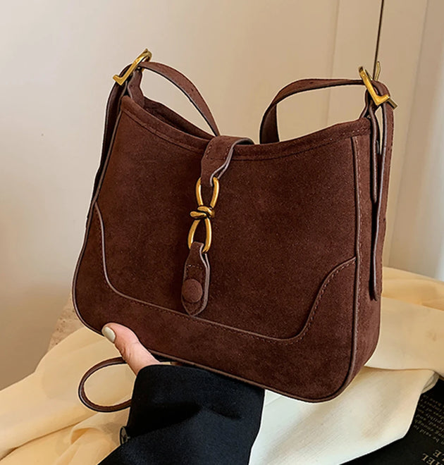 Faux Suede Shoulder Stylish Small Crossbody Messenger Bags
