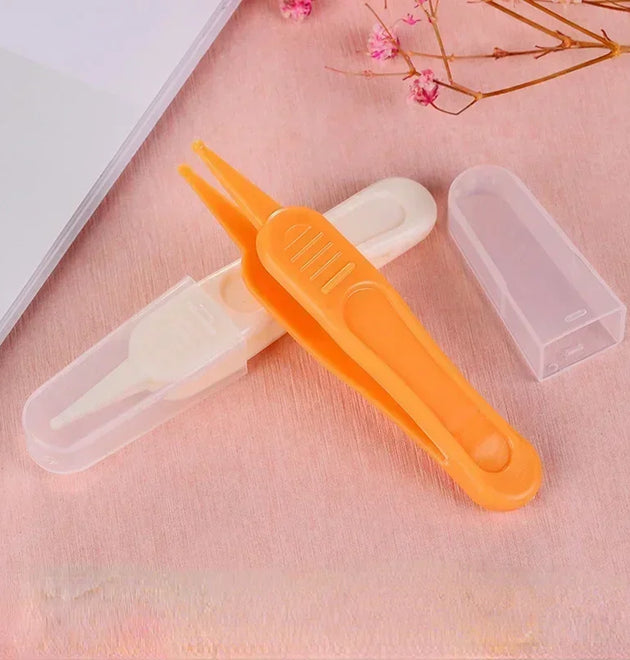Tweezers Cleaning Forceps Baby Plastic Tweezers Nose Cleaner Tool Toddler Nasal Cavity Care Supplies Baby Essentials Kids Safety