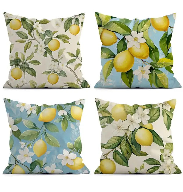 Lemon Pattern Decorative Cushions Pillowcase Polyester Cushion Cover