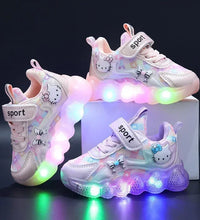 Cute Hello Kitty Casual  Led Light Baby Girl Sneakers Shoes