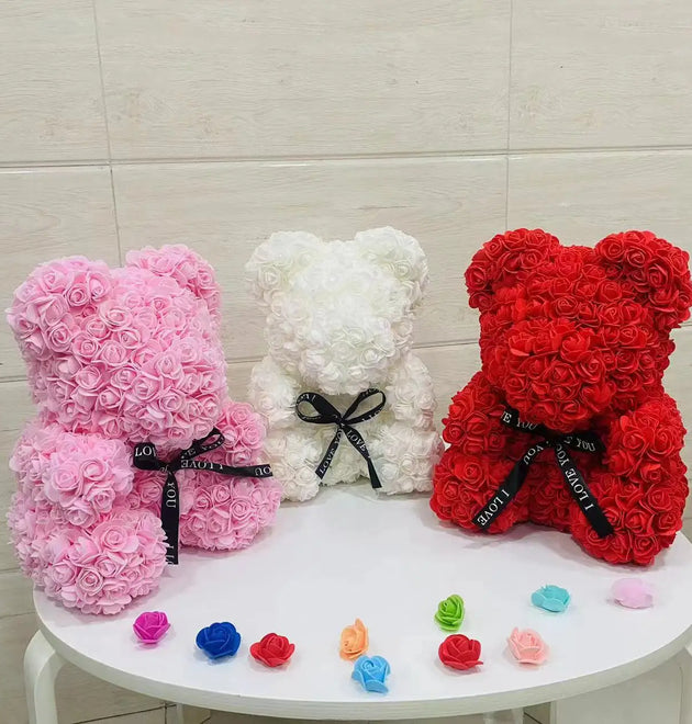 Romantic Valentine's Day Creative Eternal Flower Rose Bear Christmas Gift