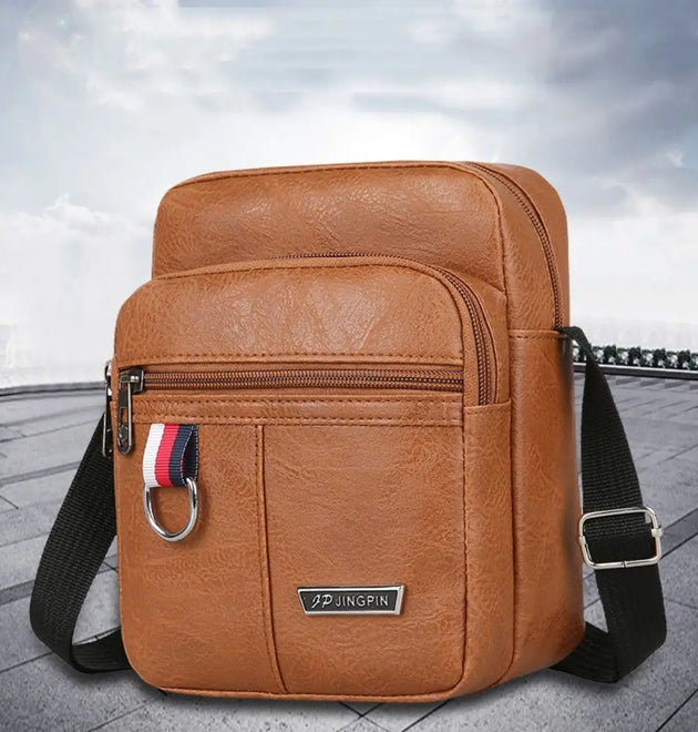 Leather Men's Sling Bag Messenger Shoulder Crossbody Bags Large Capacity Handbags Multifunctional