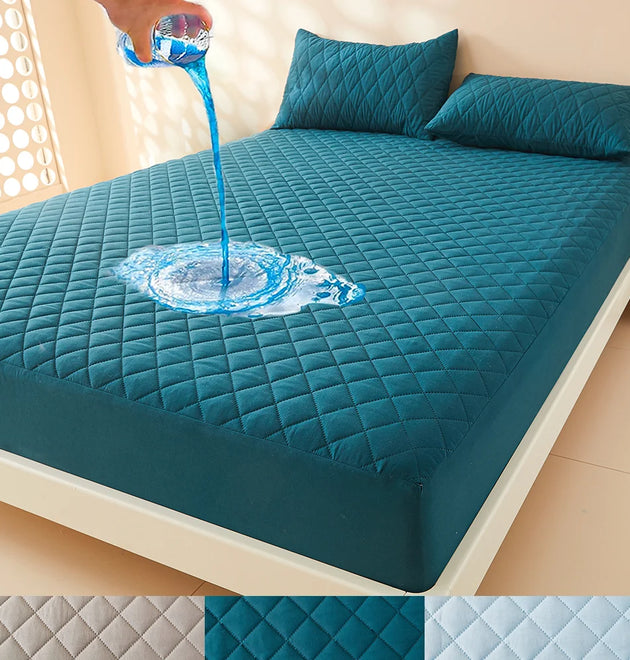 1pc 3D Air Fabric Thick Mattress Cover, 100% Waterproof Mattress Protector, Soft and Breathable Fitted Bed Sheet (No Pillowcase)