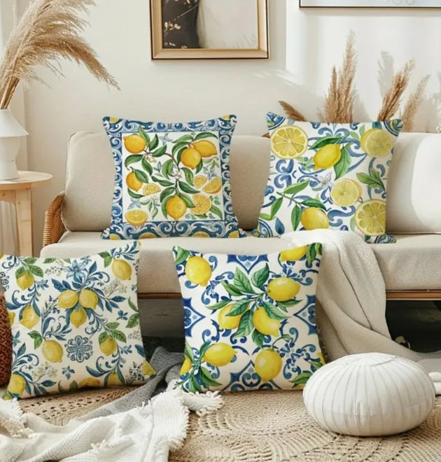 VIKAMA Fresh Yellow Lemon Series Fruit Pillowcases