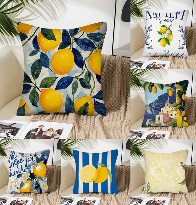 Lemon Pillow Case Square Pillow Bedroom Sofa Leisure Comfort Cushion