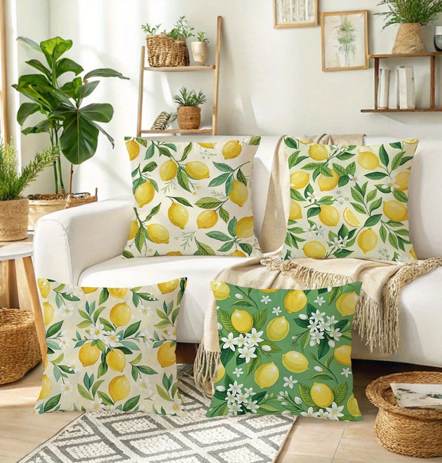 Refreshing Lemon - Floral Delight Pillow Soft and Comfortable Covers