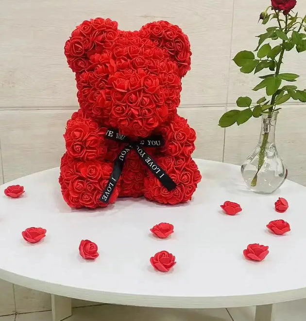 Romantic Valentine's Day Creative Eternal Flower Rose Bear Christmas Gift
