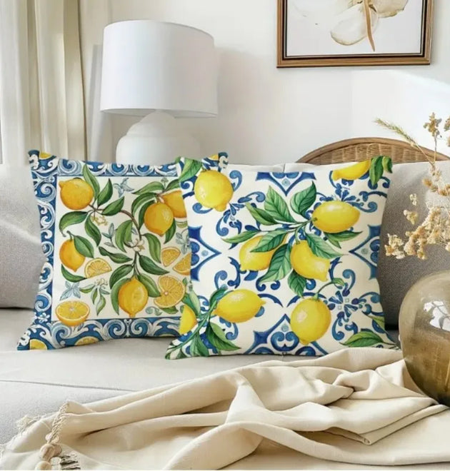 VIKAMA Fresh Yellow Lemon Series Fruit Pillowcases