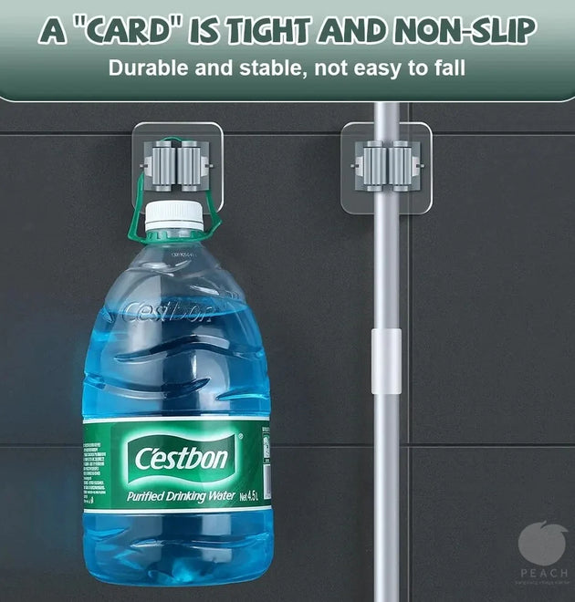 4PCS Mop Hook without Punching Broom Clamp Holder