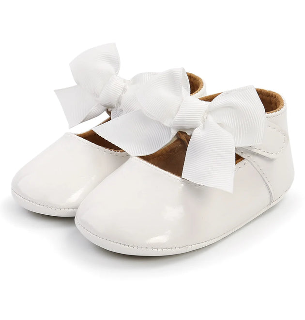 Bowknot Rubber Sole Anti-slip PU Ballet Slippers Dress Shoes