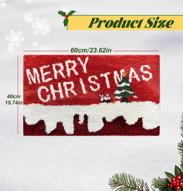 Christmas Door Mat Red Santa Claus Outdoor and indoor Gingerbread Man Carpet