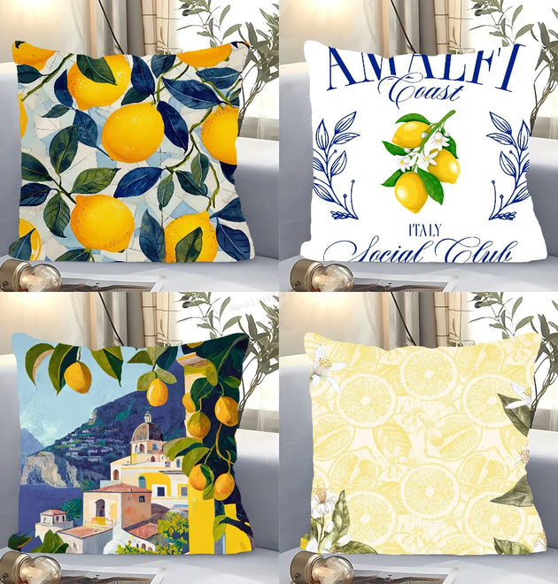 Lemon Pillow Case Square Pillow Bedroom Sofa Leisure Comfort Cushion