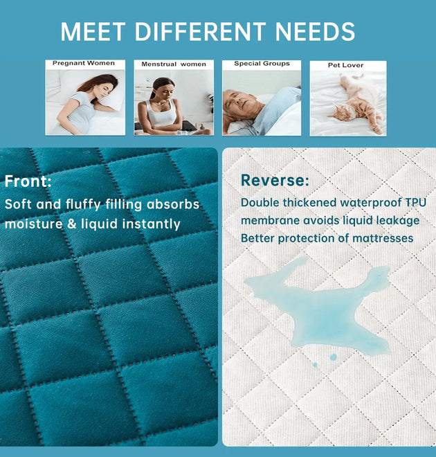 1pc 3D Air Fabric Thick Mattress Cover, 100% Waterproof Mattress Protector, Soft and Breathable Fitted Bed Sheet (No Pillowcase)