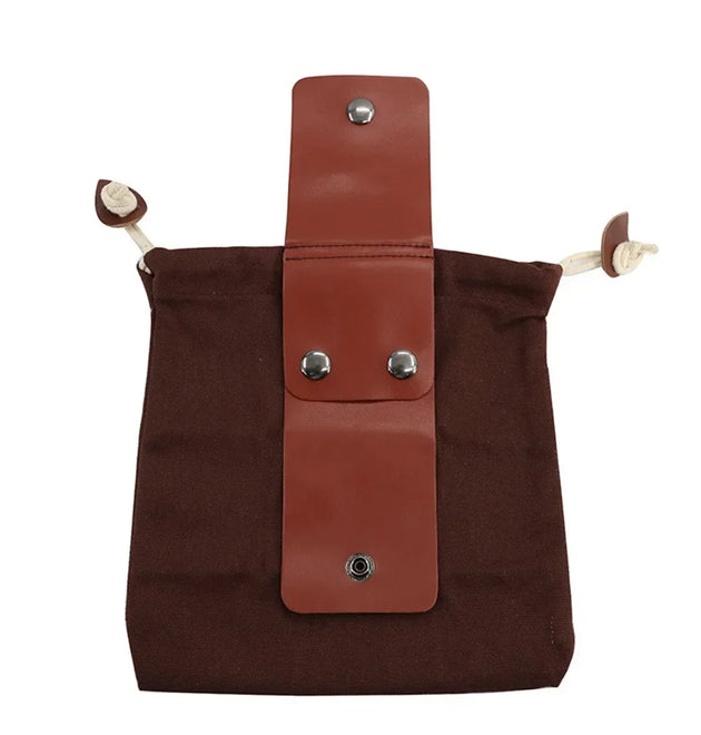 Outdoor Foraging Case Bag Leather Bushcraft Bag Vegetable Harvest Garden Fruit Picking Waist Tools Storage Hanging Pouch Camping