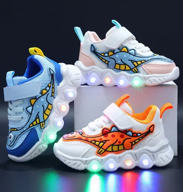 LED Children Cute Cartoon Boys Casual Sneaker Shoes