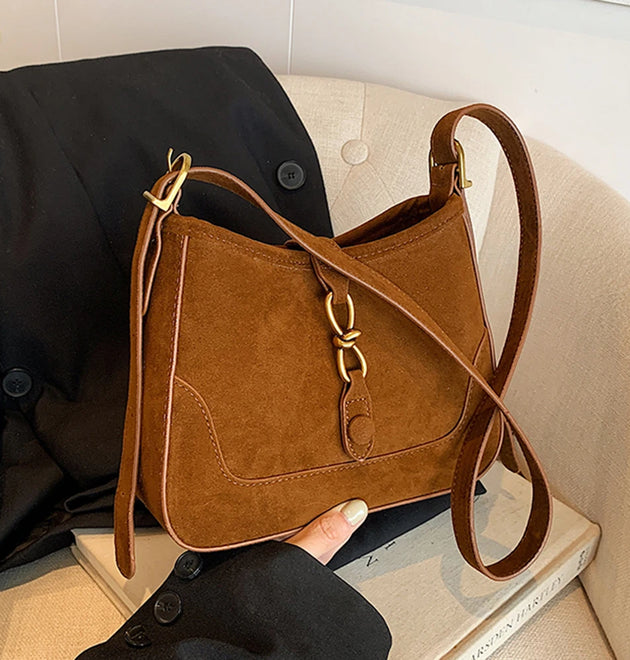 Faux Suede Shoulder Stylish Small Crossbody Messenger Bags