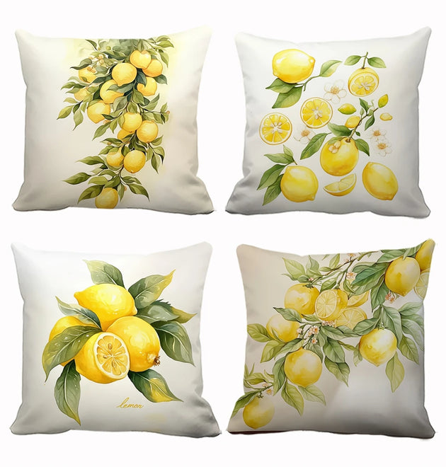 1 piece of rustic lemon print pillow cushion cover