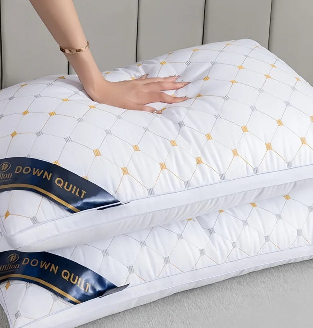 Polyester Pillow Insert for Adults - Hotel & Home Use, Soft White Rectangular Bedding Core, Durable Pillow for Dorm & Household