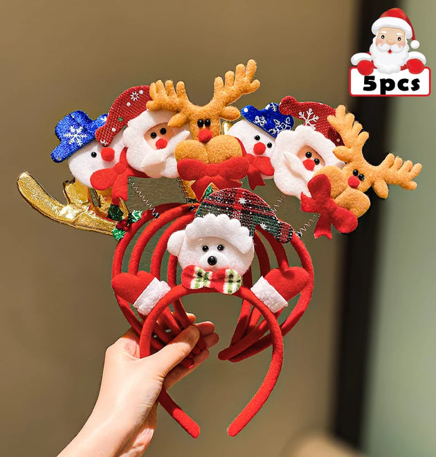 5-Pack Christmas Elements Hairband Set