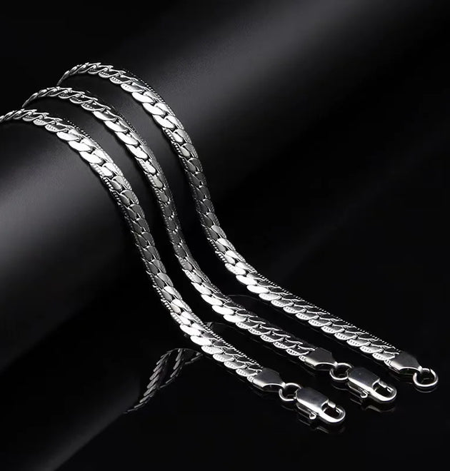 20-60cm 5mm Silver Color luxury brand design noble Necklace Chain For Woman Men Fashion Wedding Engagement Jewelry