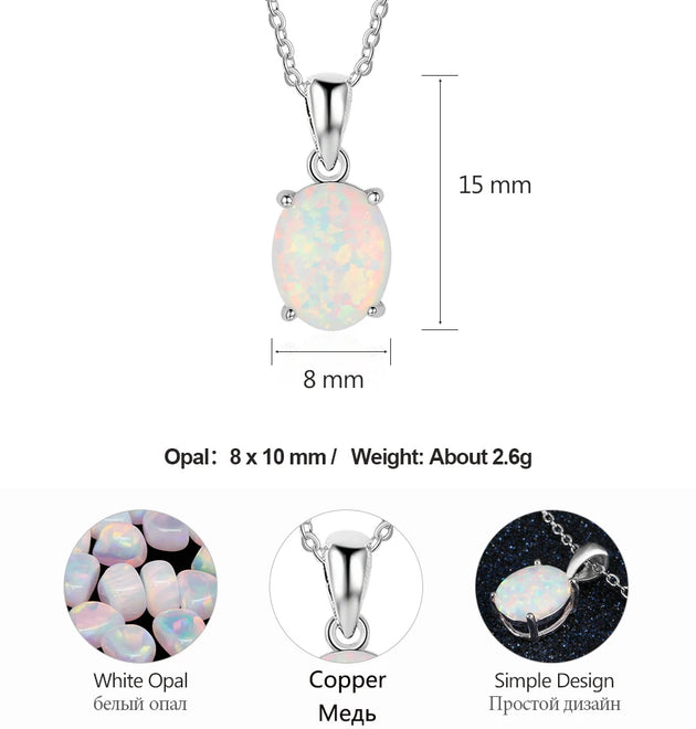Milky Opal Pendants & Necklaces With Silver Color Jewelry Wedding Gifts