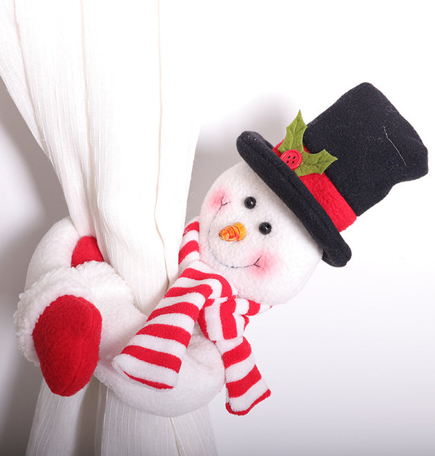Christmas Snowman Curtain Buckle Decorative Products Velcro